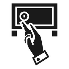 Poster - Hand closed money safe icon. Simple illustration of hand closed money safe vector icon for web design isolated on white background