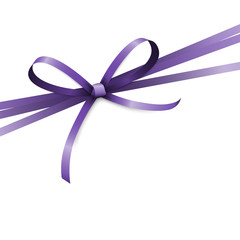 Wall Mural - purple colored ribbon bow