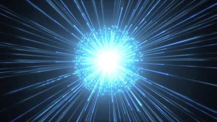 Poster - Fireworks Slow Motion Background With Shining Starburst/ 4k animation of a colorful abstract slow motion hyperspace shining starburst background moving backward, with optical lens flare and light beam