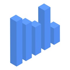Poster - Blue chart icon. Isometric of blue chart vector icon for web design isolated on white background