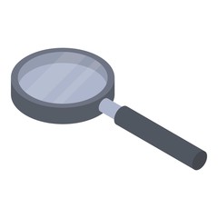 Poster - Metal magnify glass icon. Isometric of metal magnify glass vector icon for web design isolated on white background
