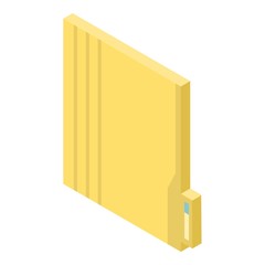 Wall Mural - Yellow file folder icon. Isometric of yellow file folder vector icon for web design isolated on white background