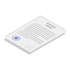 Poster - Document papers icon. Isometric of document papers vector icon for web design isolated on white background