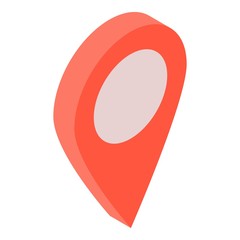 Poster - Red gps pin icon. Isometric of red gps pin vector icon for web design isolated on white background