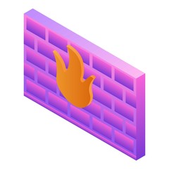 Wall Mural - Firewall icon. Isometric of firewall vector icon for web design isolated on white background