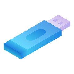 Poster - USB flash drive icon. Isometric of USB flash drive vector icon for web design isolated on white background