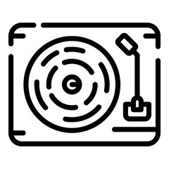 Poster - Vintage vinyl record player icon. Outline vintage vinyl record player vector icon for web design isolated on white background