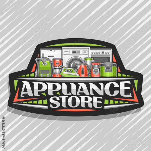 Vector Logo For Appliance Store Black Sign Board With
