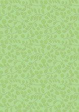 Light Green Background With Floral Pattern - Vector A4