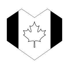 Sticker - flag of canada patriotic in heart shape