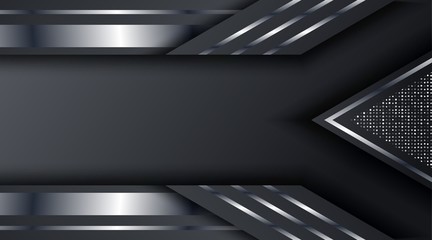 Wall Mural - Dark Metallic Silver Frame Layout Technology Corporate Business Design Background Template