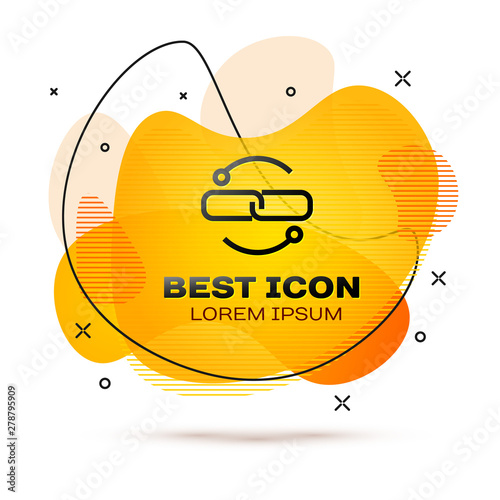 Black Chain Link Line Icon Isolated On White Background Link