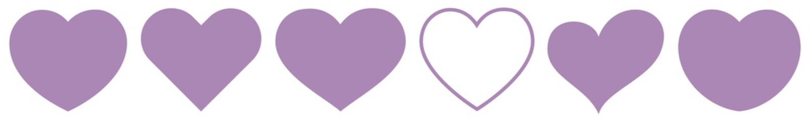 Wall Mural - heart purple | love | logo | variations