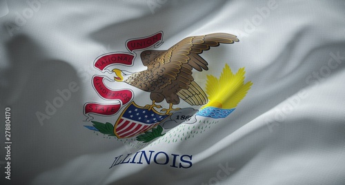 Cuadros en Lienzo Official flag of the state of Illinois. United States of America.