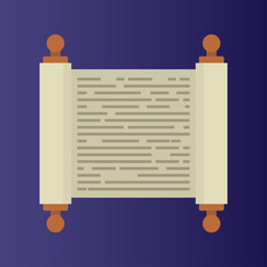 Flat icon of torah scroll