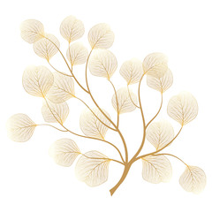 Wall Mural - branch with leaves isolated. vector illustration.