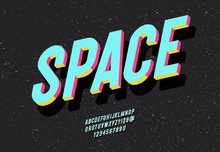 Space Typeface 3d Bold Colorful Style