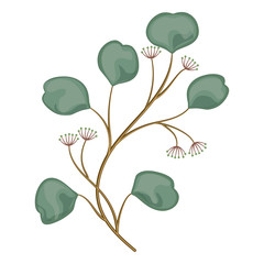 Wall Mural - art watercolor natural leaves elements. vector illustration.