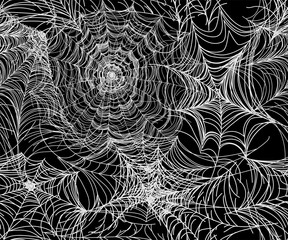 Seamless pattern with  cobweb. Spider Web. Vector illustration.