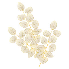 Wall Mural - branch with leaves isolated. vector illustration.