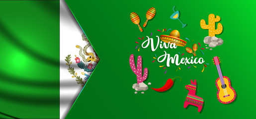 Wall Mural - Mexico Independence Day (Viva Mexico).