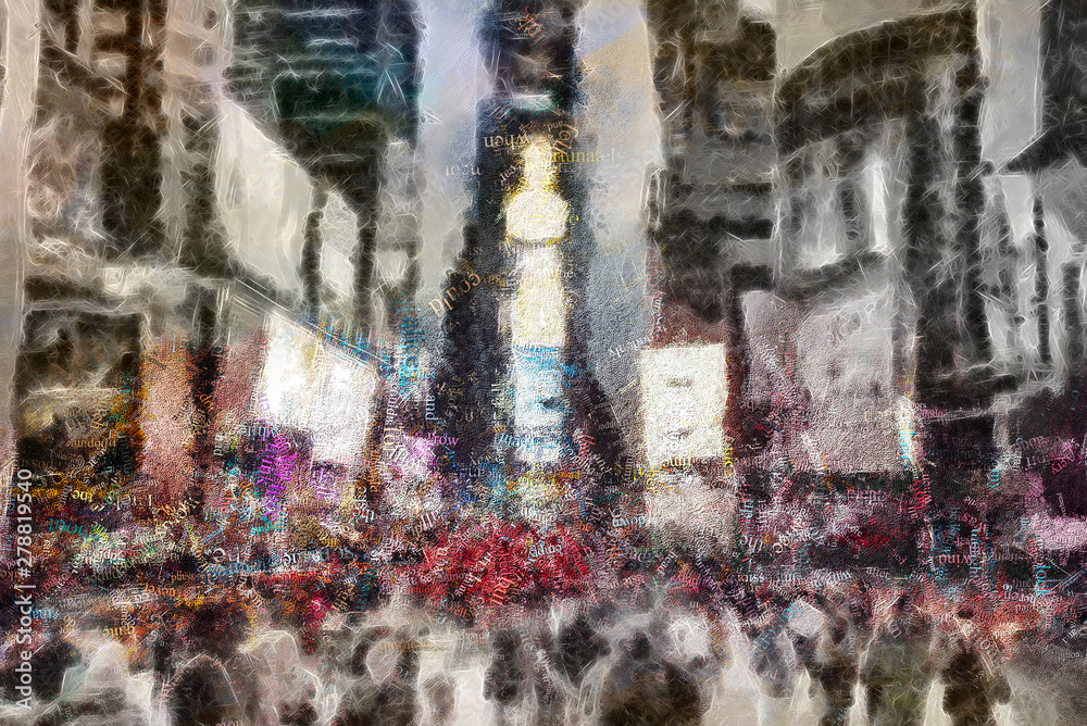 Times Square New York Stock Illustration | Adobe Stock