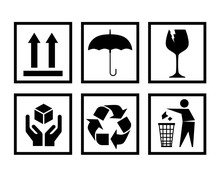 Handling Packing Icon Set-fragile, Recycle Signs Etc. - Can Be Used On The Box Or Packaging