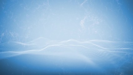 Cyberspace network net waves. Artistic 3d copy space animation background.