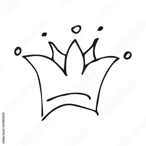 Simple Graffiti Sketch Queen Or King Crown Buy This Stock Vector