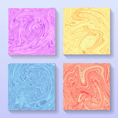 Poster - Abstract marble texture with liquid colors background. A4 size cover with bright liquid paints. Modern trendy placard. Template design for presentation, banner, poster, package, cover, print, flayer.