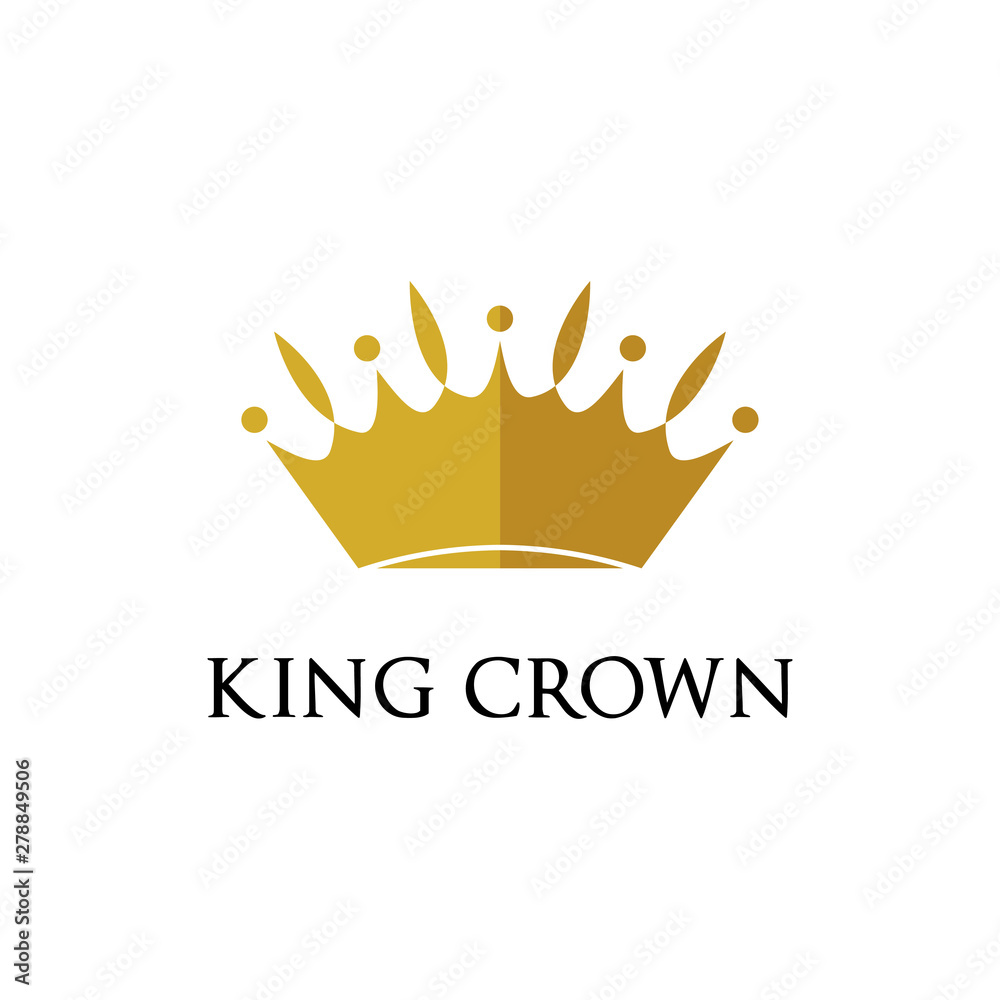 gold crown logo design vector Stock Vector | Adobe Stock