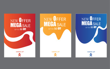 Wall Mural - modern sale banner with modern fluid gradient composition dynamic vector