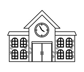 Sticker - school building facade isolated icon