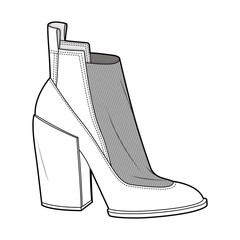 Wall Mural - Shoes fashion flat sketch template