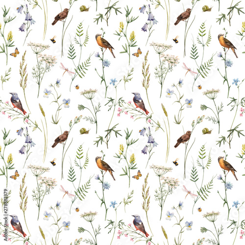 Watercolor floral pattern