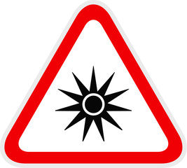 Triangular red Warning Hazard Symbol, vector illustration