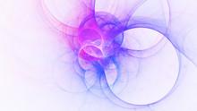 Abstract Transparent Blue And Purple Crystal Shapes. Fantasy Light Background. Digital Fractal Art. 3d Rendering.