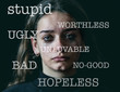 © SB Arts Media - Portrait of intimidated, unhappy young girl crying helpless and depressed. Stop bullying campaign
