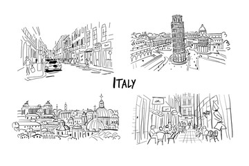 Wall Mural - Italy streets collection. Sketch for your design