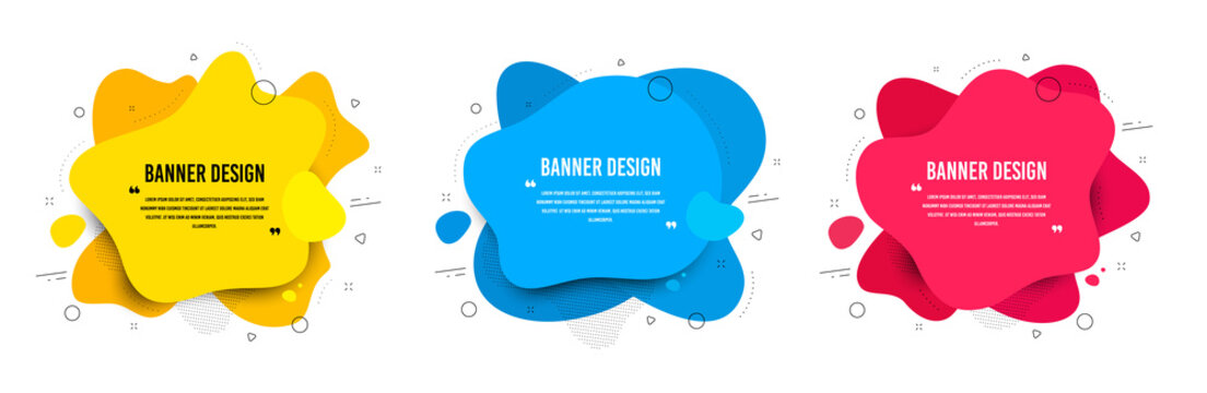 abstract vector banners. geometric liquid forms. template bagdes. modern design. dynamic fluid banne