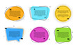 © blankstock - Texting boxes template. Quote text design info boxes. Quotation chat bubbles. Post citation with quotes. Speech citation balloons. Comment bubble template. Vector badges set