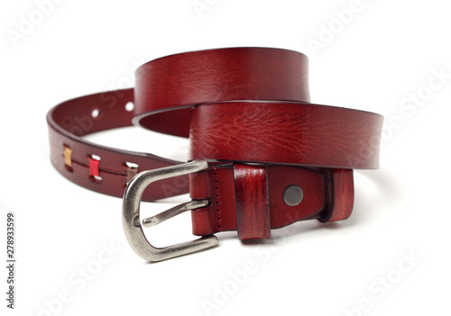 Cuadros en Lienzo Leather Belt on white background