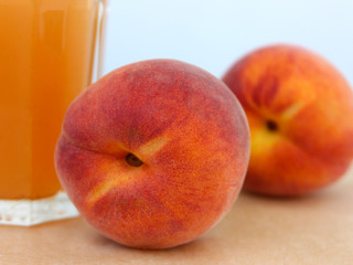 fresh peaches and peach juice