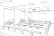 © gamespirit - 3d illustration. Sketch of the conference hall.