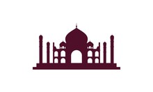 Most Famous World Landmark. Vector Illustration Of Taj Mahal