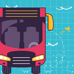 Poster - bus transport vehicle isolated icon