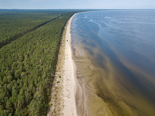 sea beach aerial detail view in summer