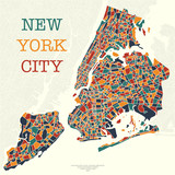 New York city map different colors and sample text