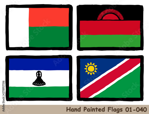 手描きの旗アイコン マダガスカルの国旗 マラウイの国旗 レソトの国旗 ナミビアの国旗 Flag Of The Madagascar Malawi Lesotho Namibia Hand Drawn Isolated Vector Icon Buy This Stock Vector And Explore Similar Vectors At Adobe Stock Adobe Stock