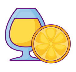 Wall Mural - glass juice with slice orange